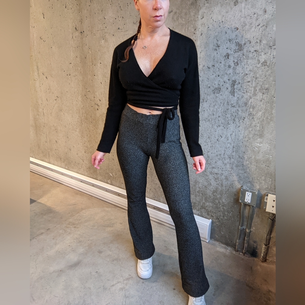Vero Moda Grey Rib Flare Pants Size S